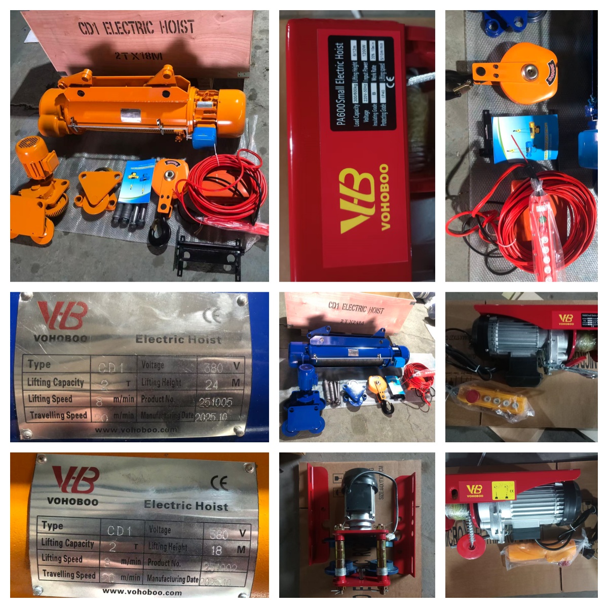 2T 18M&24M CD Wire Rope Hoist & PA Mini Hoist to Egypt-V251008 2T 18M&24M CD Wire Rope Hoist & PA Mini Hoist to Egypt-V251008