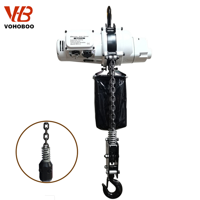 VOHOBOO 500kg 1000kg Easy Maintenance BCD Mini Electric Lifting Chain Hoist With Pendant