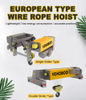 Customized European Wire Rope Hoist with Adjustable Lifting Height and Speed Control Options for Various Industrial Requirements