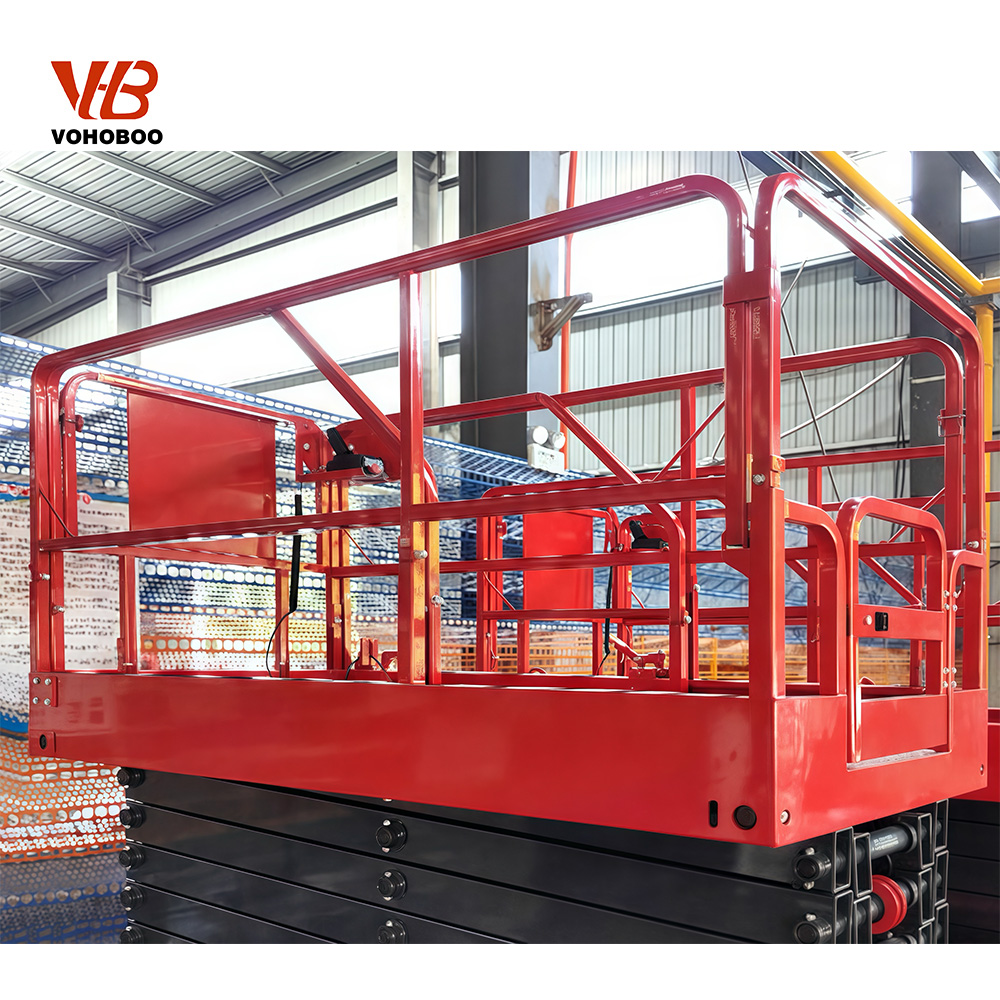 230KG 14 Meter Towable Scissor Lift with Wide Platform for Roofing, Cleaning, and Exterior Building Work