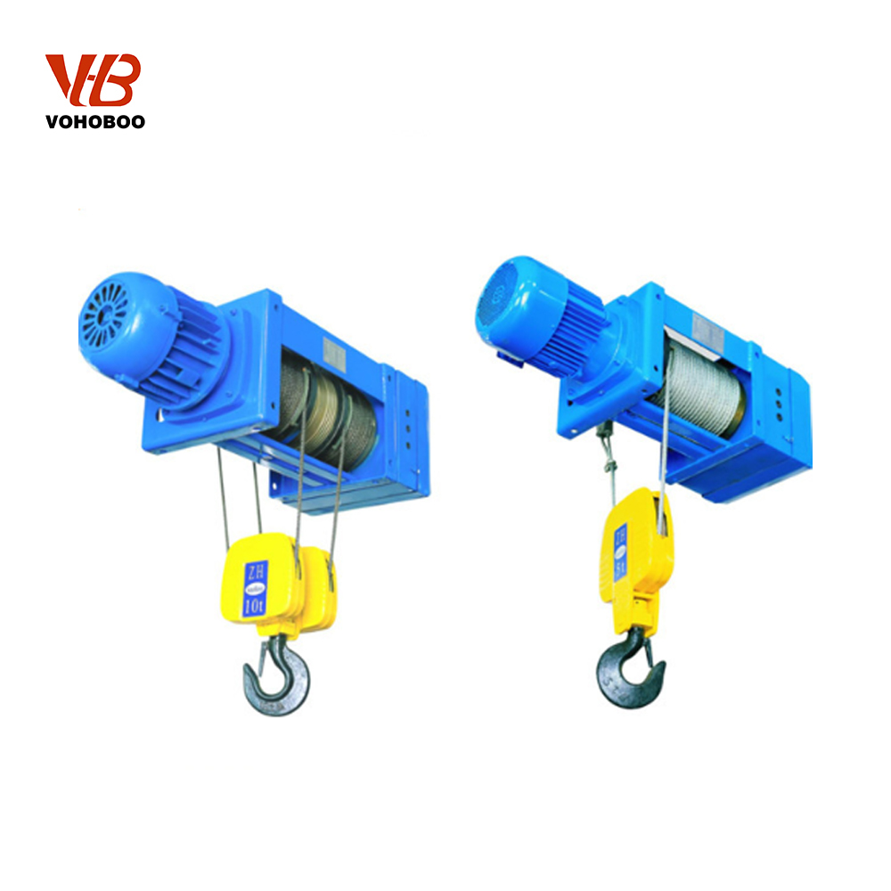 CD Electric Wire Rope Hoist with Trolley, 1 Ton Capacity, Easy Integration into Single-Girder Cranes