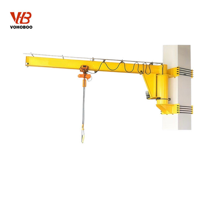 2 Ton Heavy Duty Jib Crane with Extended Boom Length for Large Component Handling in Assembly and Shipping Areas