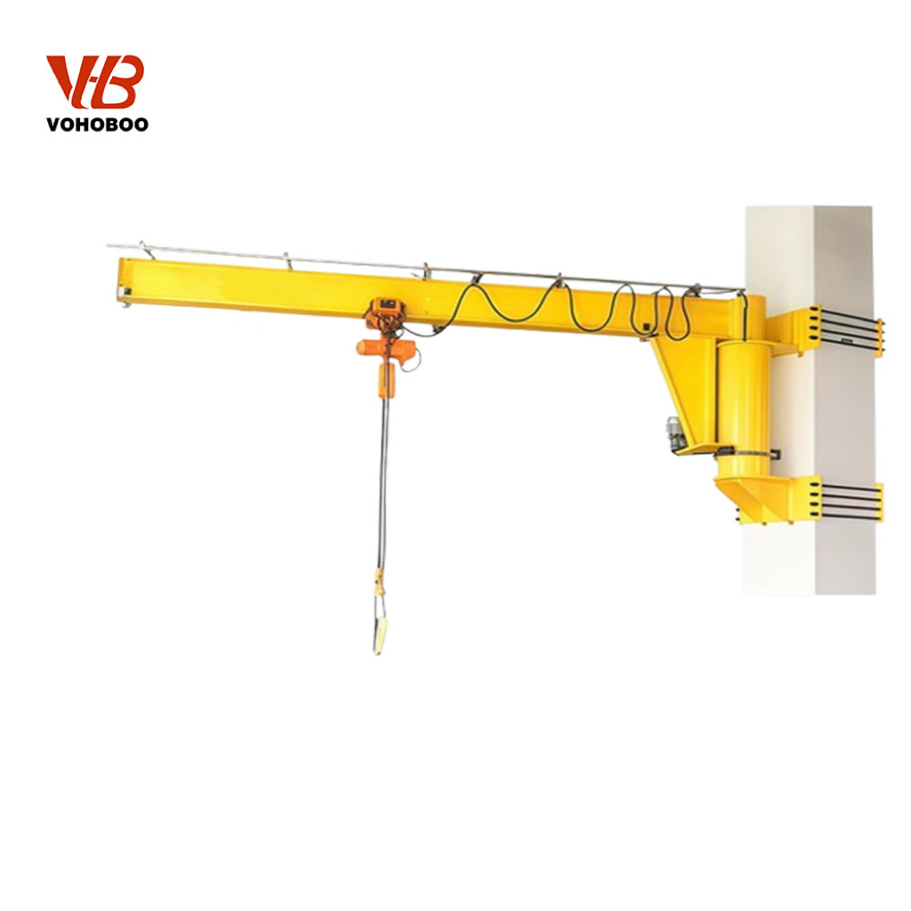 2 Ton Heavy Duty Jib Crane with Extended Boom Length for Large Component Handling in Assembly and Shipping Areas