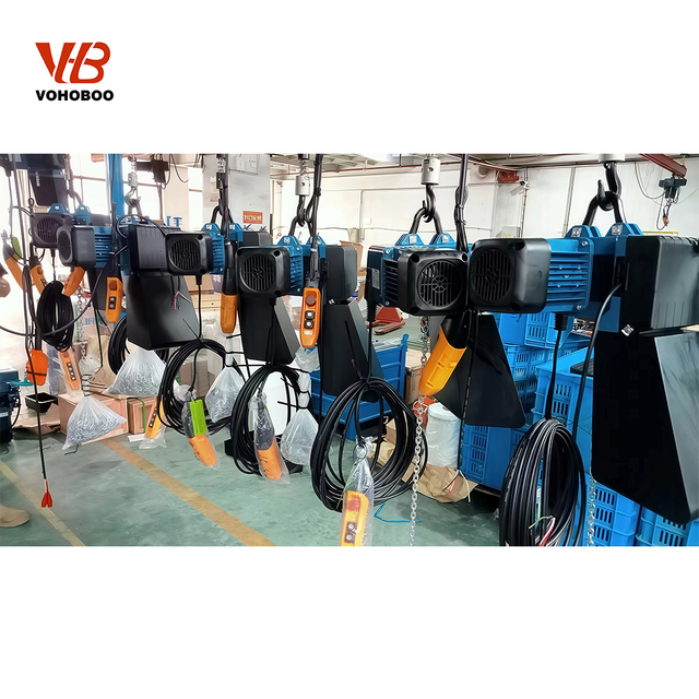 1 Ton European Electric Chain Hoist with Motorized Trolley and Smooth Travel Function for Overhead Crane Systems