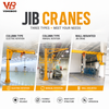 0.5-5 Ton Jib Crane with Electric Hoist 360 Degree Slewing CE Certified 4-7m Arm Length for Construction Workshop Material Handling