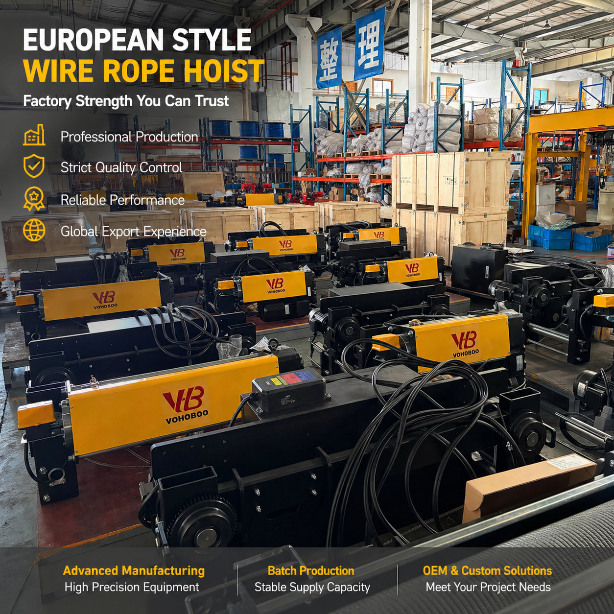 CE FEM2m IP55 380V 1t 2t 3t 5t 10t European Wire Rope Hoist Workshop Factory Price OEM Wholesale Customized