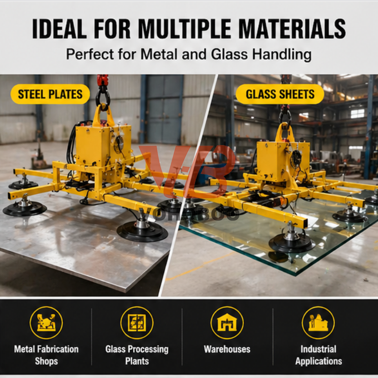 CE Certified 400-1000kg Electric Vacuum Glass Suction Cup Lifter Battery Powered Mobile Glazing Robot for Construction Granite Marble Panel Handling