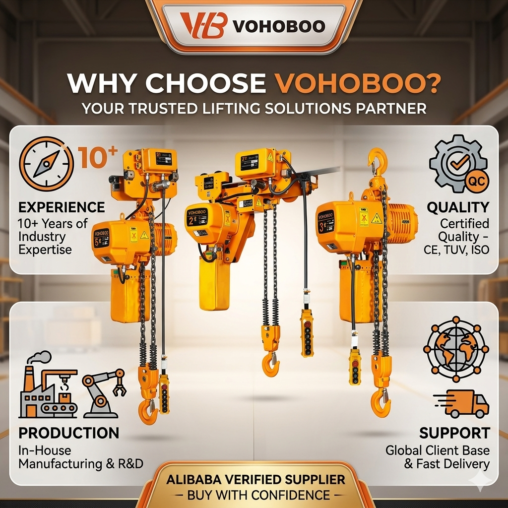 High Performance M6 Duty Class HHBB Chain Hoist - 2X Longer Service Life with Thermal Protection